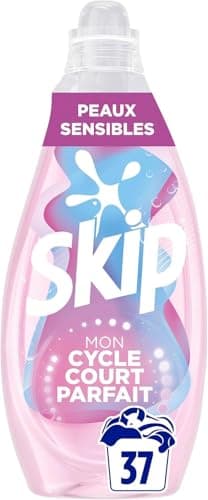 Skip - Lessive Liquide - Cycle Court Peaux Sensibles - Développée avec des dermatologues - Douce et Respectueuse - Résultat optimal en cycle court - 37 Lavages