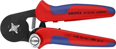 Knipex Pince à sertir auto-ajustable pour embouts de câble, 0,08-16 mm², compression carrée, outil de sertissage, pince à sertir, 97 53 04