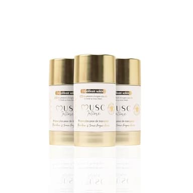 MUSC INTIME La Marque Offcielle - Lot de 3 - Déodorant - Anti Transpirant - Monoï Oriental - La Rayonnante - 95% Ingrédients Naturels - Sans Sel D'Aluminium Ni Pertubateur Endocrinien - 3 x 50g