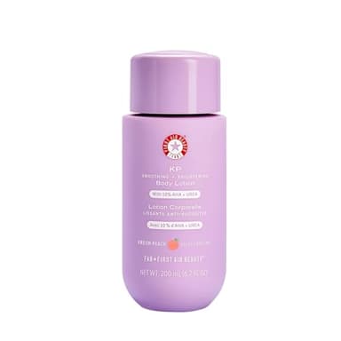 First Aid Beauty - KP Lotion lissante + éclaircissante pour le corps avec 10% AHA, acide lactique, urée + flocons d'avoine colloïdale, exfolie + hydrate, banish kératose pilaris bosses, nouveau