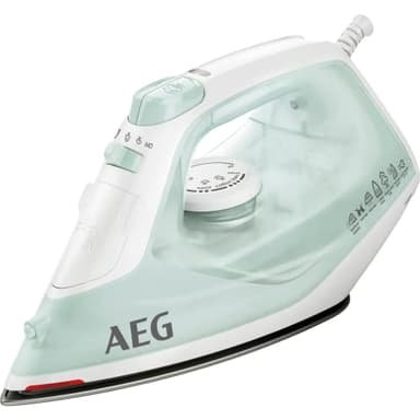 AEG Fer à repasser DB 1740LG - 2400 W - Effet pressing 110 g - Vapeur 0 à 30 g - Indicateur de chaleur résiduelle - Semelle en céramique - Glisse - Réservoir d'eau de 250 ml - Câble de 2 m - Système