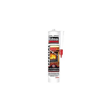 Rubson | Mastic Special Materials Hautes Températures Noir (cartouche de 280 ml) – Mastic intérieur résistant à 1200°C – Réparation et étanchéité des cheminées, chaudières, fours, barbecue, etc