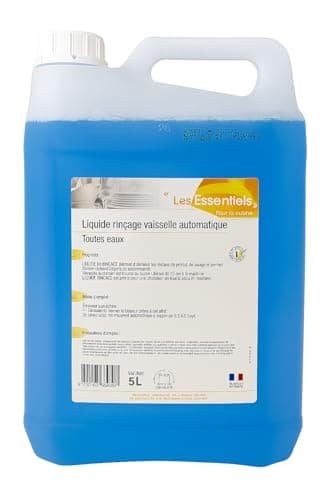 Liquide de Rinçage Acide 5L pour Lave-Vaisselle – Brillance Éclatante – Spécial Eau Dure – Usage Professionnel – Élimine Traces et Voile Blanc – Séchage Rapide Vaisselle