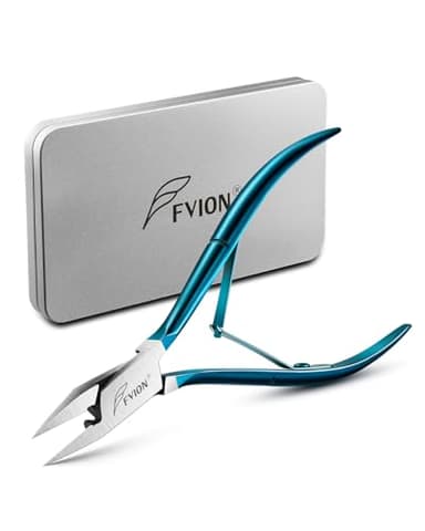 FVION Pince Coupe Ongles - Coupe-Ongles Lame Droite pour Ongles Incarnés et Épais, Pince a Ongle à Mâchoires Larges Ouvertes, Ciseaux Ongles Pieds pour Adultes en Acier Inoxydable (Bleu)