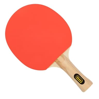 Idena 40202 - Raquette de ping-Pong Training, avec Manche en Bois et revêtement en Caoutchouc Rouge et Noir, Raquette pour débutants, Club et Loisirs