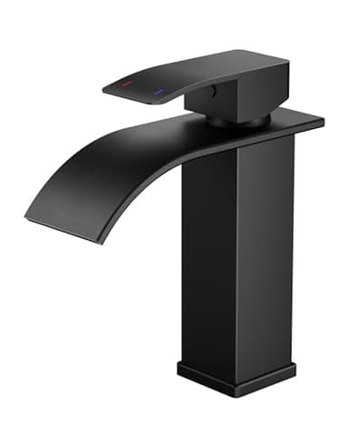 FORIOUS Robinet Salle de Bain Noir, Mitigeur Lavabo Cascade pour Avec une Hauteur de Bec de 110 MM, Économiseur D'eau et D'énergie.