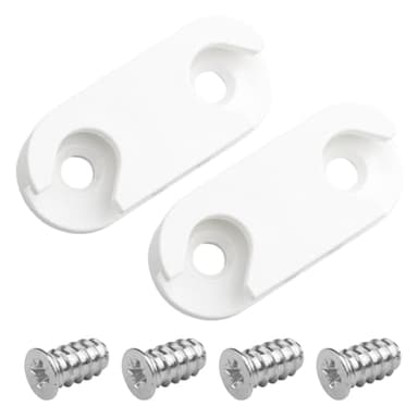 rudis-spareparts Support de charnière d'armoire à chaussures 110364, Plastique Métal, Non fini, Blanc - 2 pièces avec 4 vis