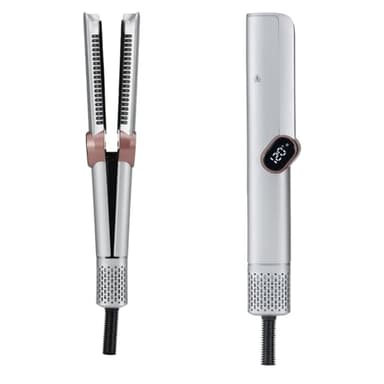 SENYA Lisseur Séchant Hair Fusion – Sans plaques chauffantes – Lisse et Sèche en même temps - Sèche-Cheveux Wet & Dry – Sans dommage thermiques - Affichage LED pour Température (Argent)