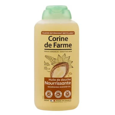 Corine de Farme - Huile de Douche Nourrissante à l’Huile d’Argan - Peaux Sèches à Très Sèches - Hydratation Intense & Protection Anti-Dessèchement - 92% d’Ingrédients Naturels - 500 ml