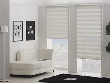 Purline | Store Enrouleur Nuit et Jour Store Complet Dimensions Largeur x Hauteur 180x180 cm - Store Nuit et Jour Tissu Dimension 177x175 cm- Store Nuit et Jour Couleur Écru