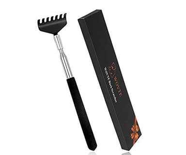 WOVTE Gratte dos Portable Extensible en Acier Inoxydable pour Adultes Homme Femme, Idee Cadeau Homme Cadeau Femme Cadeau Noel Homme Femme Cadeau Homme Noel