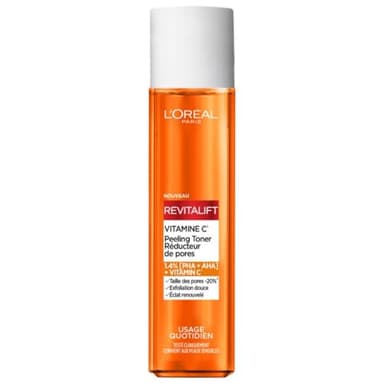 L'Oréal Paris - Exfoliant Doux - Réducteur de Pores - Formule Enrichie en Vitamine C - Resserre les Pores et Illumine le Teint - Tous Types de Peau - Revitalift - 180 ml