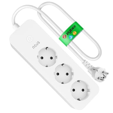 Barre D’Alimentation ZigBee 16A, Hub ZigBee Requis, Multiprise 3 Prises avec Suivi Énergétique, Câble 1,8 M, Contrôle Via Application, Compatible Zigbee2MQTT, Alexa, Google Home, Home Assistant