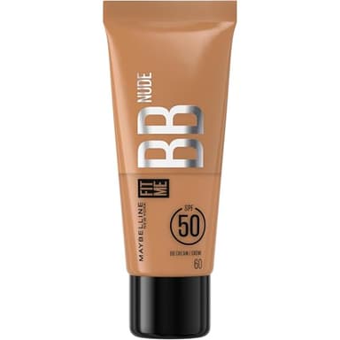 Maybelline New York - BB Crème Nude avec FPS50 - Unifie le Teint, Protège et Hydrate la Peau pendant 24H - Effet Naturel et Lumineux - Sans Fini Gras - Fit Me - Teinte : Nude 60