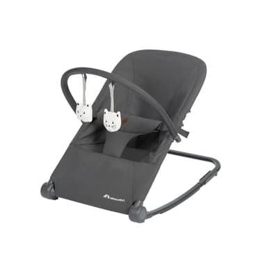 Bebeconfort Aster, transat bébé, 0–2 ans, léger (2,7 kg), pliable ultra compact, dossier réglable, arche de jeux amovible, harnais à 3 points, mode fixe, Tinted Graphite