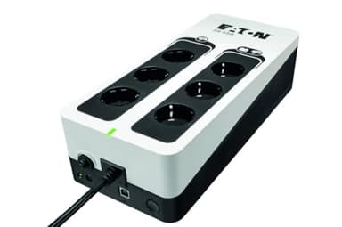Eaton Onduleur Parafoudre Eaton 3S 550 DIN - Off-line UPS - Alimentation Sans Interruption - Puissance 550VA (6 prises DIN, Parasurtenseur, Silencieux) - Interface USB (câble inclus) - Noir&Blanc