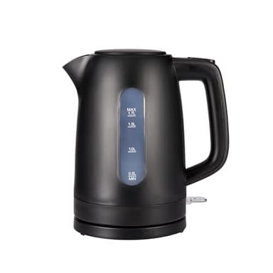 Amazon Basics Bouilloire Électrique 1,7L, 2200 W, Sans BPA avec Base 360°, Arrêt Automatique et Filtre Anti-Calcaire Amovible, Noir Mat