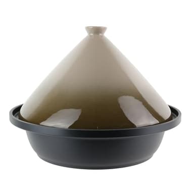 COOK CONCEPT - KC24041, Tajine en Fonte d'Aluminium Ronde Compatible Induction, Plat de Cuisson Pratique et Élégant pour Repas en Famille, 30 cm, Taupe