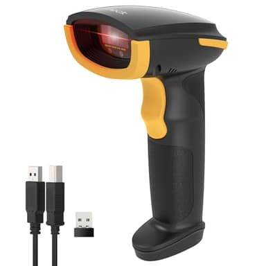 Inateck Lecteur Code Barre sans Fil 1D, Douchette Code Barre 3 en 1 Compatible avec Bluetooth et 2,4 GHz sans Fil et Filaire USB, 2000 mAh, avec APP et SDK, pour Android iOS PC, BCST-21