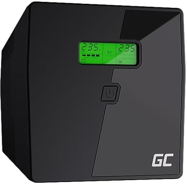 Green Cell® UPS Onduleur 1000VA (700W) 230V Alimentation d'énergie Non interruptible Line-Interactive AVR Onde sinusoïdale Pure Alimentation sans Interruption USB/RJ45 2X Schuko 2X IEC Prises LCD