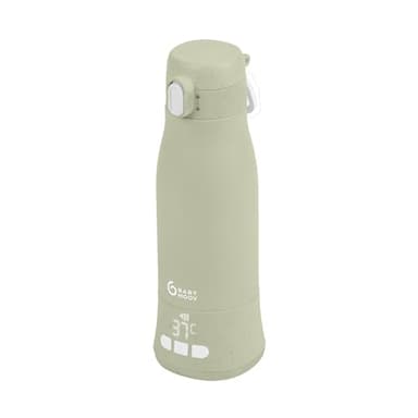 Babymoov Chauffe-Biberon Nomade sans fil Moov & Feed - Capacité 340ml - Eau ou Lait Maternel - Température réglable - Maintien au chaud (jusqu'à 7h) - Recharge USB - Garantie à vie - Vert Sauge