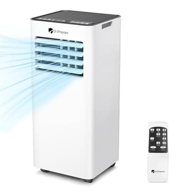 DR.PREPARE Climatiseur Mobile Silencieux 9000 BTU 2,1Kw, Climatiseur Portable 4 en 1, Refroidissement, Déshumidificateur, Ventilateur et Modes Sommeil, Télécommande, Refroidit 30 m², Minuteries 1-24H