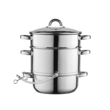 FLORINA Extracteur de Jus à Vapeur (7 l) I Extracteur à Vapeur en Acier Inoxydable FRUIT I Couvercle en Verre I Capacité de 10,5 l I Compatible avec Induction I Idéal pour le Jus de Fruits et Légumes