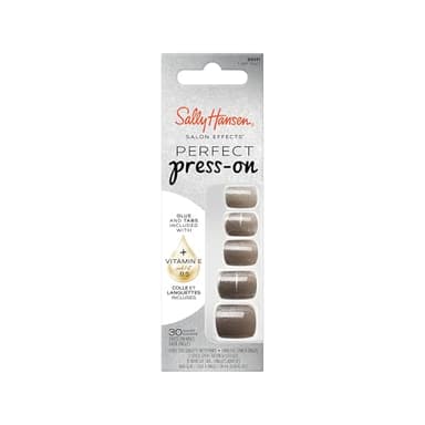 Sally Hansen Faux Ongles Salon Effects Perfect Press-On, 231 LIGHT YEARS, N'abîment pas vos Ongles Naturels, Manucure Rapide & Facile, Résultat Professionnel, Capsules Réutilisables.