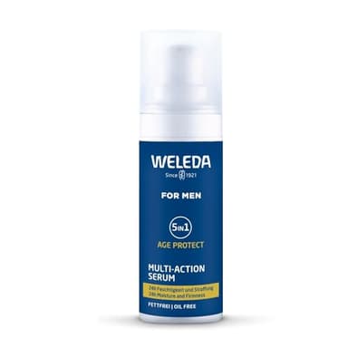 WELEDA Sérum Multiaction 5en1 Homme – Soin Visage Homme Anti-Âge, Hydratation 24h, Réduit Rides & Signes De L’Âge, Grenade & Prunellier Antioxydants, Aloe Vera Bio, Vegan NATRUE, 30ml