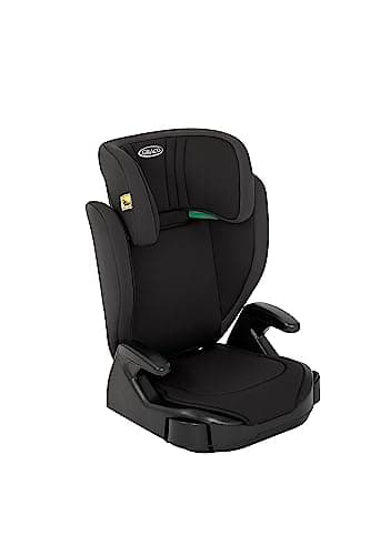 Graco Junior Maxi I-Size R129Rehausseur à Dossier Haut, env, 3,5-12 Ans (100-150 cm), Rehausseur de Siège pour enfant, Accoudoirs et Appui-Tête Réglables en Hauteur, Léger, avec Porte-Boisson, Noir