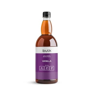 Bulk Sirop Barista Zéro Calorie, Vanille, 1 Litre, Parfait pour les shakes protéinés, Café, Thé, Desserts, Faible teneur en matières grasses, Faible calories, l'emballage peut varier