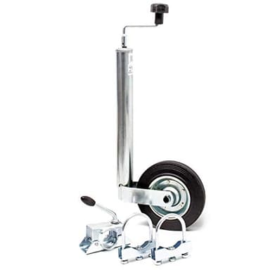 WilTec Roue Jockey pour remorque – 840 x 260 x 48 mm – Charge Max. 362 kg – en Acier galvanisé – avec Borne de Serrage & Dispositifs de Serrage – Caravanes Roulottes