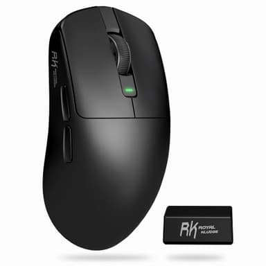 RK ROYAL KLUDGE M3 Souris sans Fil 47g Ultra-Légère avec Capteur de Haute Précision PAW3950, Souris Gamer 3 Mode (BT / 2.4G / USB-C), 30K DPI, 6 Adjustable, Batterie 650mAh, Confort Ergonomique, Noir