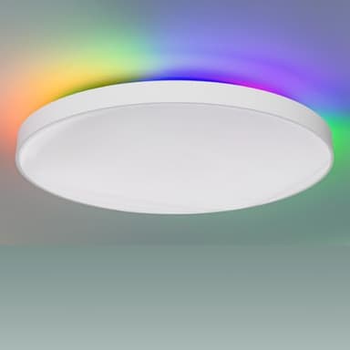 LUTW Plafonnier LED Intelligent Dimmable 24W, Luminaire Plafonnier RGB 2400LM, Contrôle par APP et Télécommande, Compatible Alexa & Google Assistant, Lampe Plafond 2700K-6500K, Ø28cm
