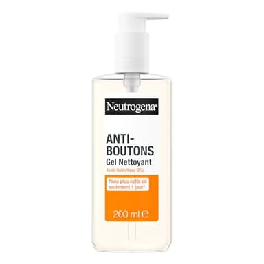 Neutrogena | Gel Nettoyant Anti-Boutons (flacon-pompe de 200 ml) – Nettoyant visage à l'acide salicylique (2%) – Élimine l'excès de sébum et les impuretés pour une peau plus nette en seulement 1 jour*