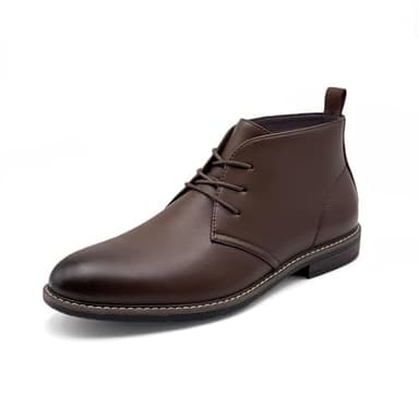 Finishing & Sewing Bottines Chukka classiques décontractées à lacets pour homme, marron foncé, 43 EU