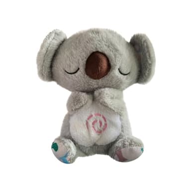 Koala Qui Respire pour Adulte Enfant, Loutre Qui Respire, Peluche Lumineuse avec Musique Apaisante et Lumière Douce sur Le Ventre, Compagnon de Sommeil Anti-Stress Idéal pour Soulager l'Anxiété