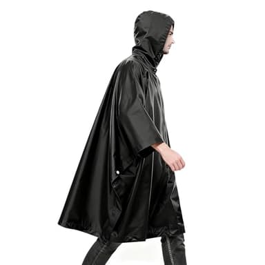 UTEFIF Poncho Imperméable Multifonctionnel 3-en-1, Unisexe Poncho Pluie Réutilisable, Veste Coupe-Pluie Cape imperméable pour Camping Randonnée Vélo Pêche Voyage