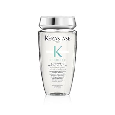 KÉRASTASE Symbiose - Shampoing Anti-Pelliculaire Purifiant & Apaisant - Pour Cuirs Chevelus Gras & Sensibles à Tendance Pelliculaire - Sans Sulfate et Silicone - Bain Pureté Anti-Pelliculaire - 250 ml