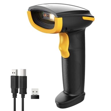 Inateck Scanner Code Barre Bluetooth, Lecteur Code Barre sans Fil Portable, 1 Charge 3 Mois, Douchette Code Barre 1D 2D QR Code avec APP et SDK, BCST-23