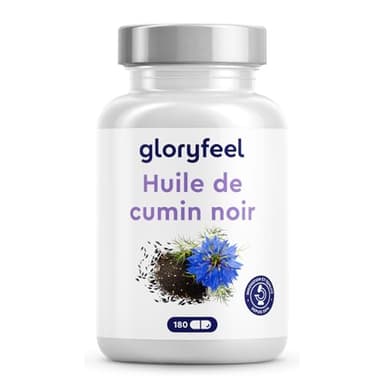 Huile de Nigelle 1000mg, Enrichi avec Vitamine E, Huile de Graines de Cumin Noir Pressé à Froid, 180 Capsules, Nigella Sativa Pure, 80% Acides Gras Essentiels, Source d'Omega 3 et 9, Sans Additifs