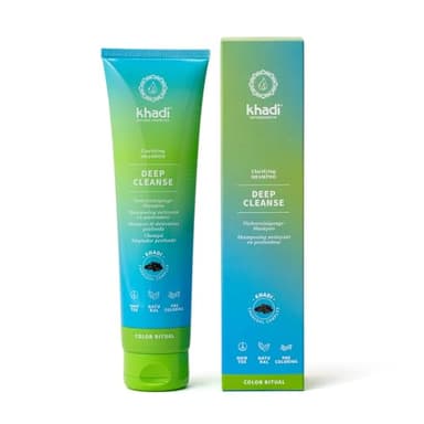 khadi DEEP CLEANSE Shampooing clarifiant - Nettoyage en profondeur intensif des cheveux et du cuir chevelu - 100% naturel et sans silicone - 150 ml