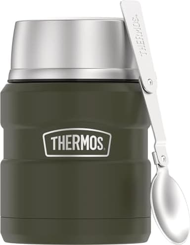 THERMOS Porte Aliments isotherme en Acier inoxydable, Vert Army, 0.47L