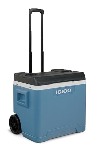 Igloo IP42 Roller Glacière Passive 42 L, glacière Bleue avec roulettes et poignée télescopique, glacière pour Loisirs, Travail et Camping