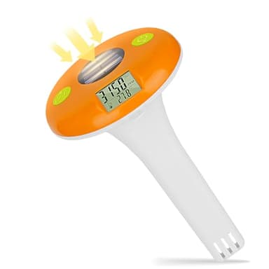 UIUZMAR Testeur de Sel pour Piscine Thermomètre et Salinomètre Flottant pour Piscine au Sel Testeur de Salinité et de Température à Énergie Solaire pour Piscine, Spa, Étangs