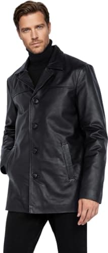 Schott NYC Homme Lcmaine2 Blouson Cuir, Noir, L EU