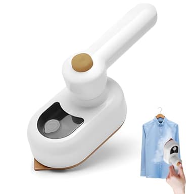 Idota Mini fer à repasser à vapeur de voyage, fer à repasser de voyage, mini fer à vapeur léger, semelle antiadhésive, chauffage rapide, 50 ml, pour la maison et les voyages (blanc)