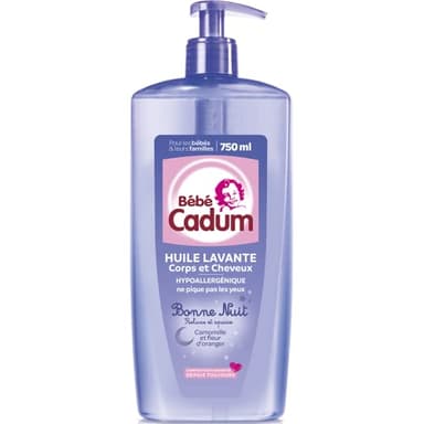 Cadum Apaisant,Douceur,Hypoallergénique,Nettoyage,Nourrissant Bébé Huile Lavante Corps et Cheveux (lot de 1)