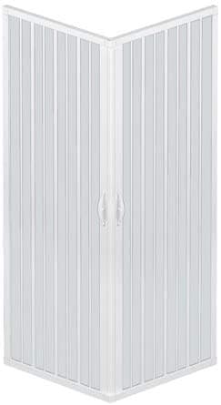 ROLLPLAST PINTO Cabine de douche pliante Liberté, en PVC blanc pastel, gain place, fabriquée Italie, 80 x cm