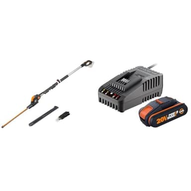 WORX - Taille-haies sans fil sur perche 20V-2Ah - WG252E.9-45 cm - ⌀16 mm (Livré sans batterie ni chargeur) & Kit de démarrage pack Batterie et chargeur rapide 20V - PowerShare - WA3601